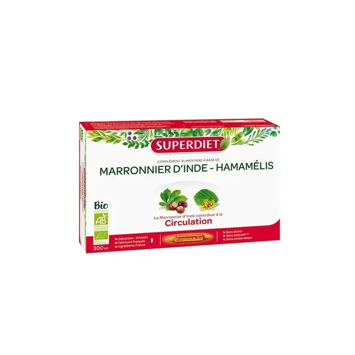 MARRONNIER D‘INDE-HAMAMELIS BIO CIRCULATION 20 AMPOULES SUPER DIET