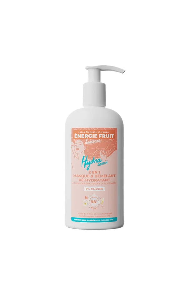 Masque 2-en-1 – Monoï & huile de macadamia bio – Cheveux abîmés – 300 ml