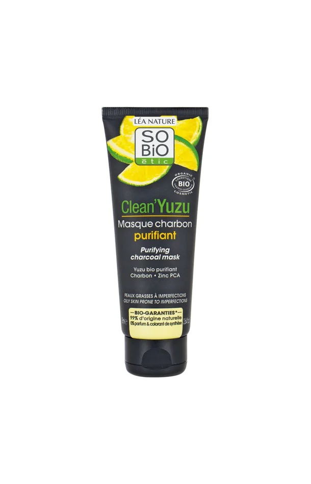 Masque charbon purifiant bio – Clean’Yuzu – Peaux grasses à imperfections