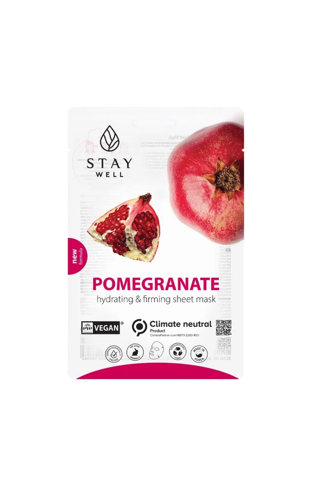 Masque en tissu hydratant & raffermissant – Grenade – Visage – 12 unités