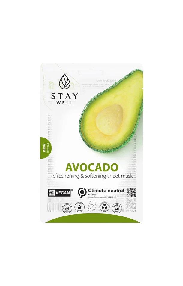 Masque en tissu rafraîchissant – Avocat – Visage – 12 unités