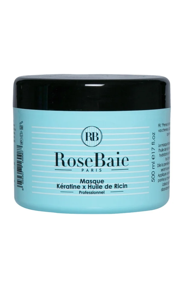 Masque hydratant – Kératine & huile de ricin – Cheveux secs & abîmés – 500 ml