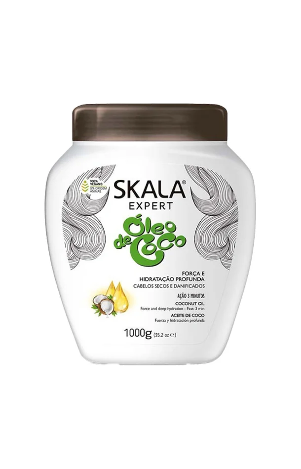 Masque hydratant vegan – Huile de noix de coco – Cheveux secs & abîmés – 1 L