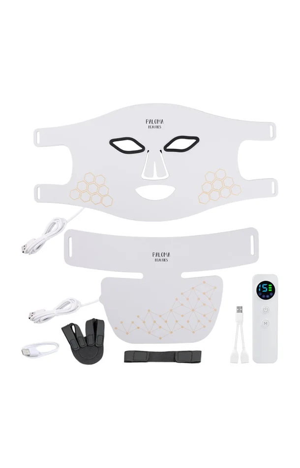 Masque LED visage & cou – Luminothérapie – Blanc