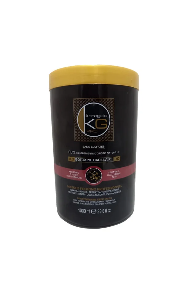 Masque tonifiant – Botoxine – Kératine & acide hyaluronique – Cheveux colorés ou lissés – 1 L
