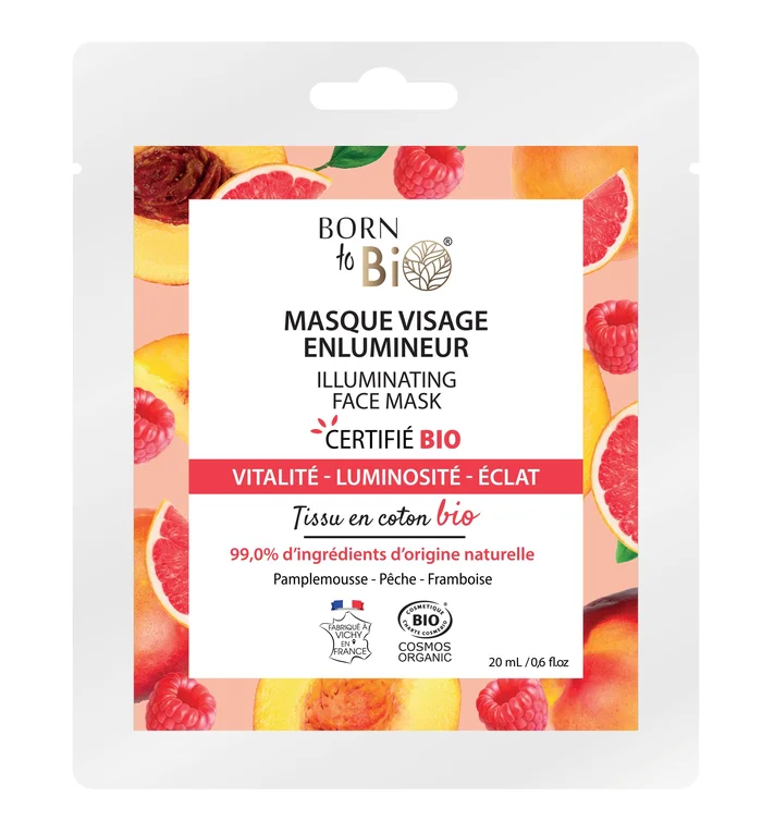 Masque visage Enlumineur en coton – Certifié Bio