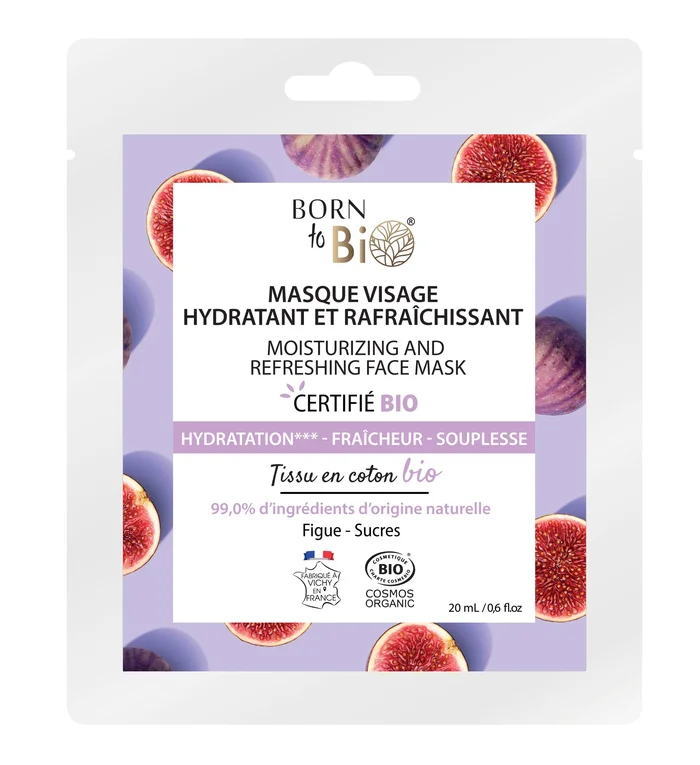 Masque visage Hydratant et Rafraîchissant en coton – Certifié Bio