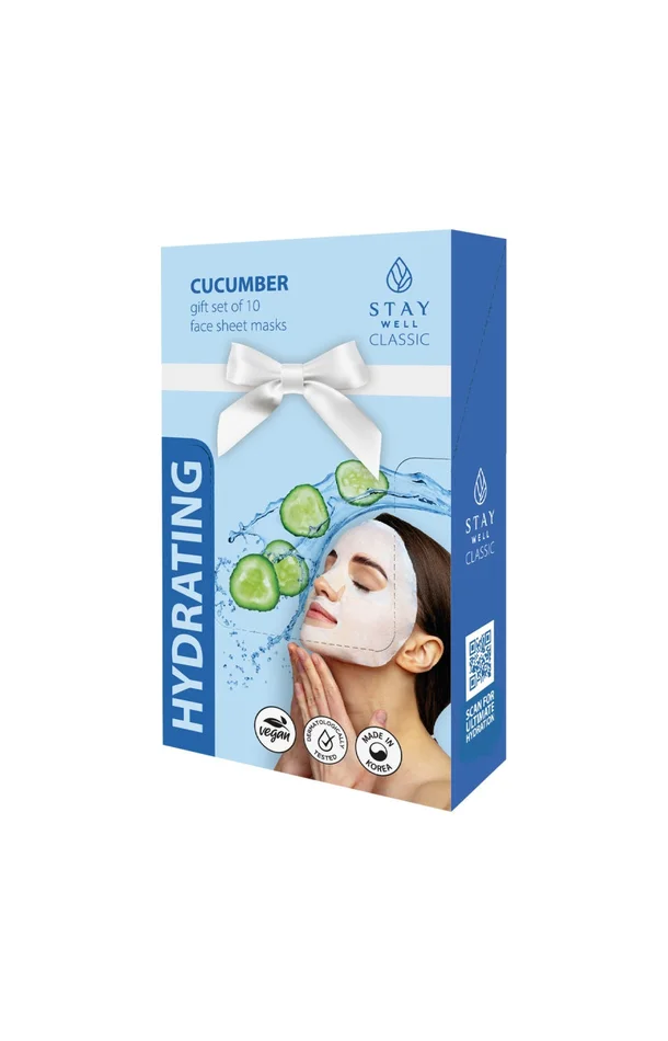 Masques en tissu hydratants – Concombre – Visage – 10 unités