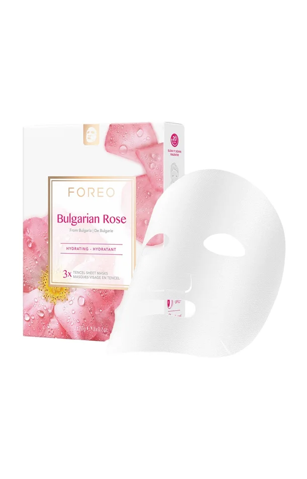 Masques en tissu régénérant – Farm To Face – Huile de rose – Peaux sèches – 3 unités