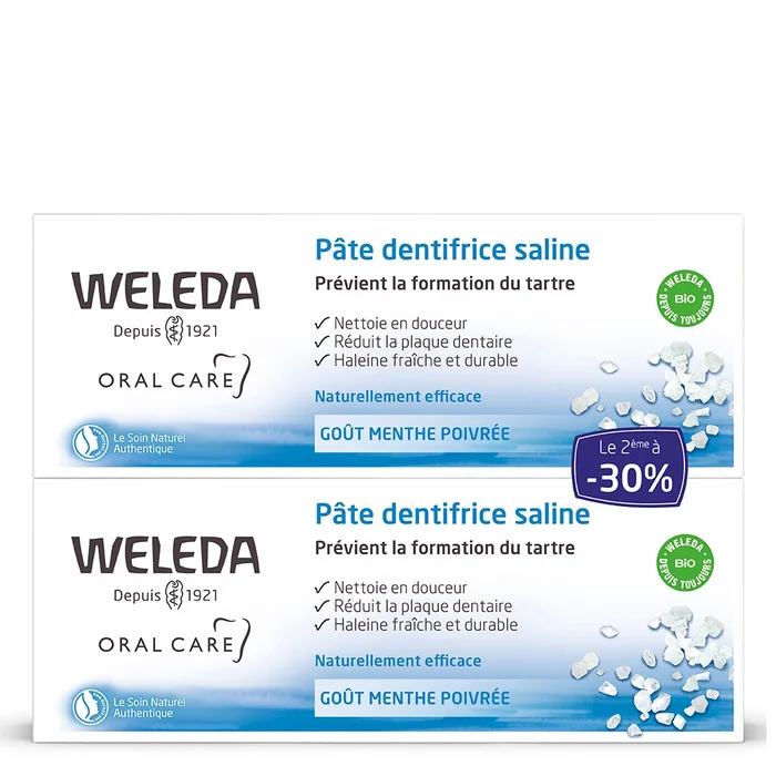 Menthe Poivrée – Bucco-Dentaire Pâte Dentifrice Saline Lot de 2 x 75ml