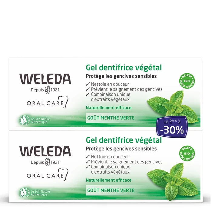 Menthe Verte – Soin Bucco-Dentaire Gel Dentifrice Végétal Lot de 2 x 75ml