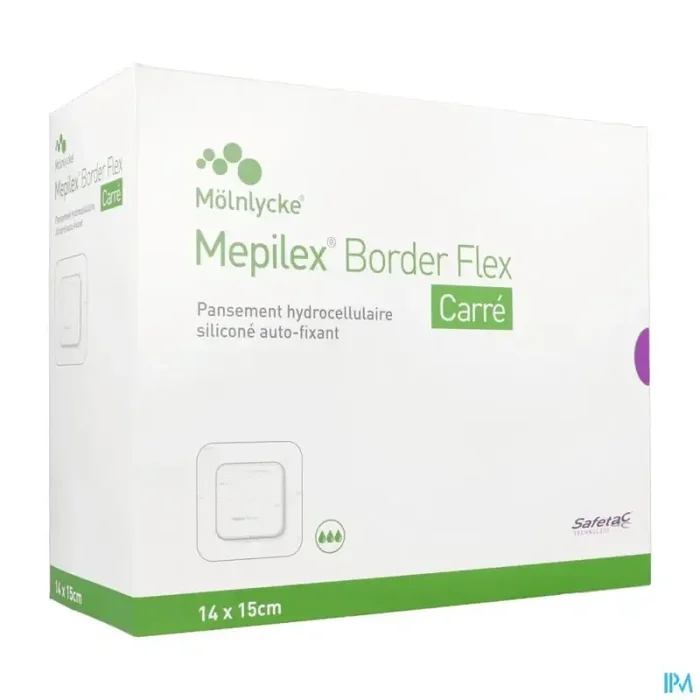 Mepilex border flex carre pansement 14cm x 15cm 16