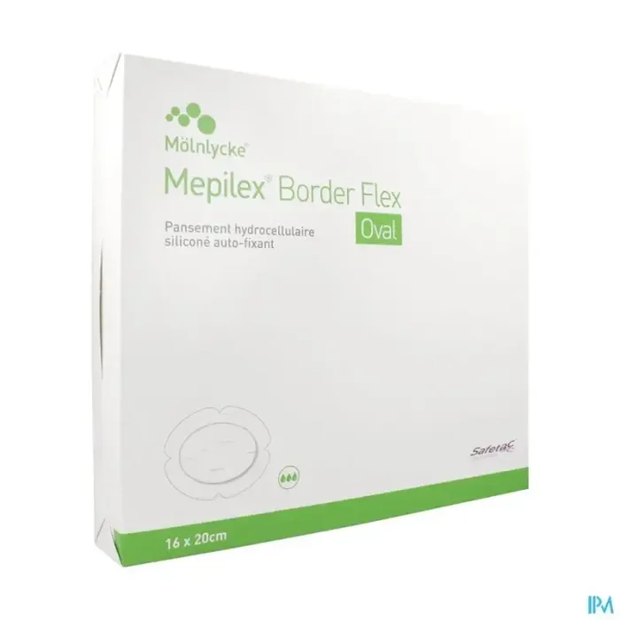 Mepilex border flex oval pansement 16cm x 20cm 16