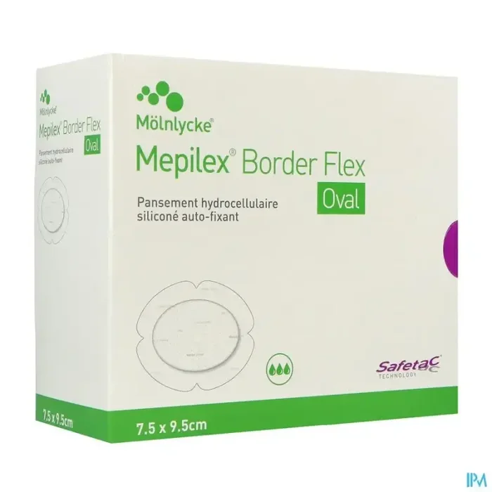 Mepilex border flex oval pansement 7cm5 x 9cm5 16