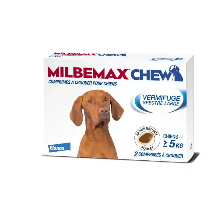 MILBEMAX CHEW VERMIFUGE CHIENS plus de 5KG ELANCO