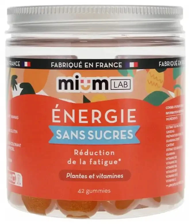 Mium Lab Énergie Sans Sucres Plantes et Vitamines 42 Gummies