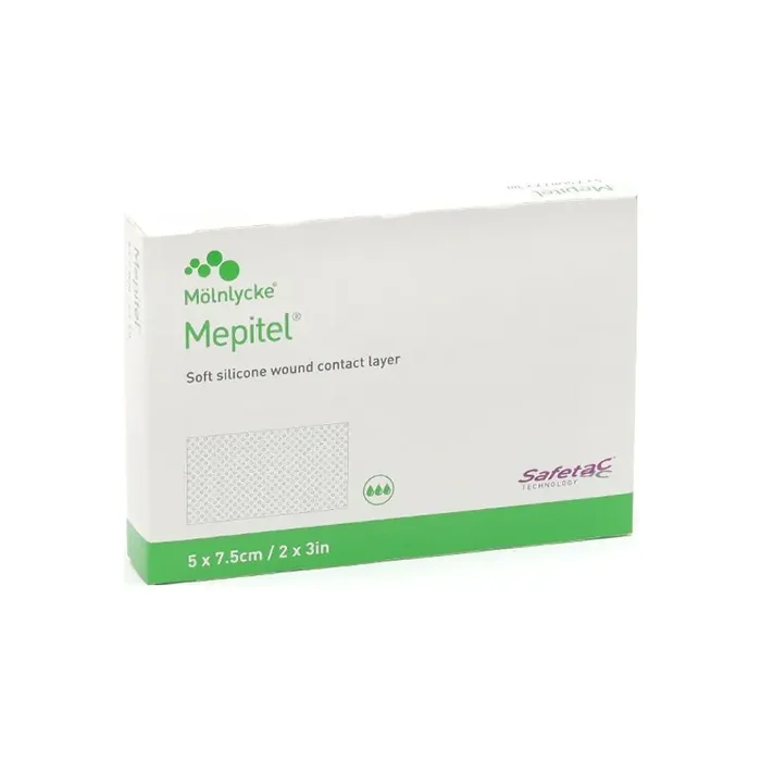 Molnlycke Mepitel pansement interface silicone 2 faces 5×7,5cm boite de 10