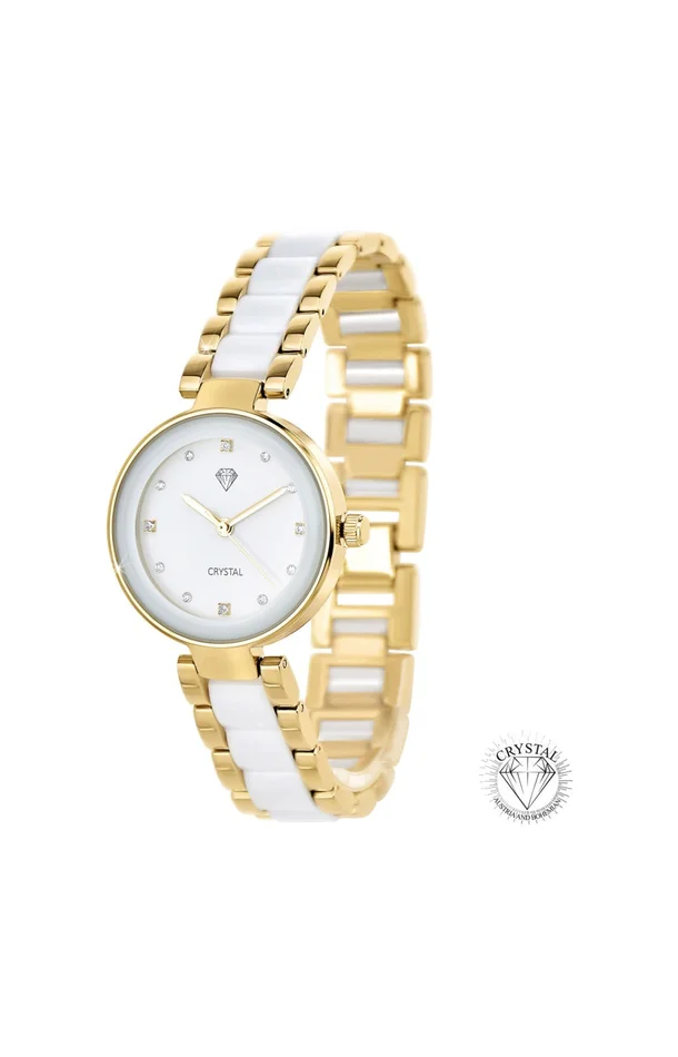 Montre – Laiton & cristaux – Doré