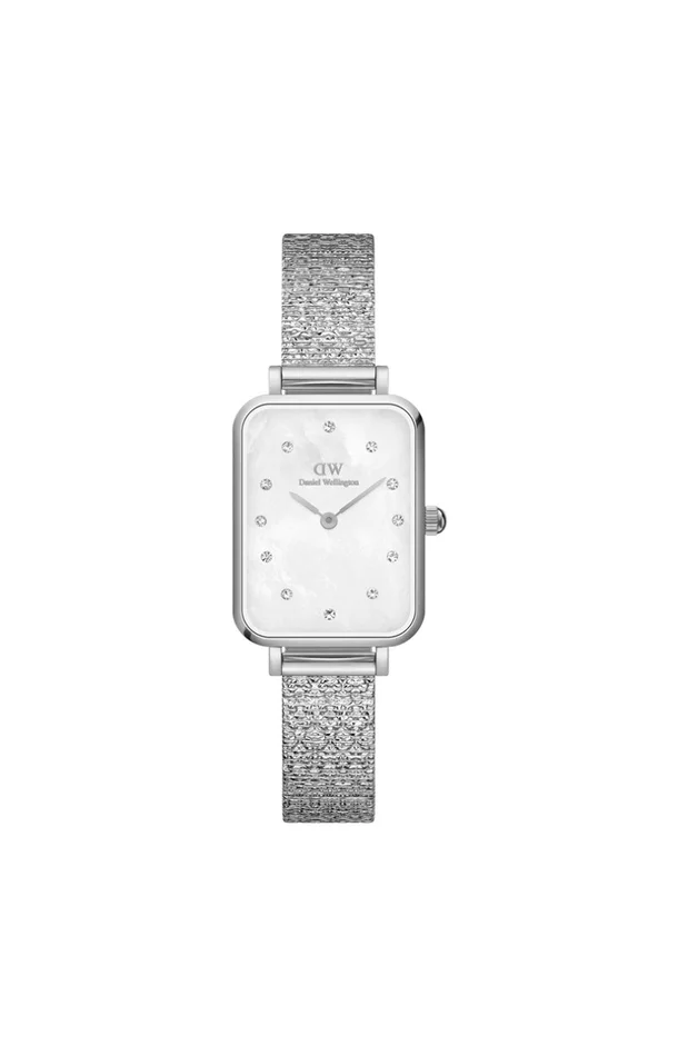 Montre à quartz – Acier inoxydable blanc & cristaux – Femme