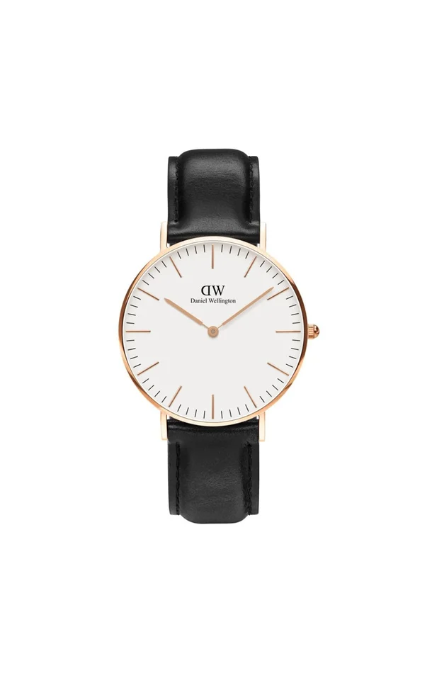 Montre à quartz – Plaqué or rose & cuir – Femme