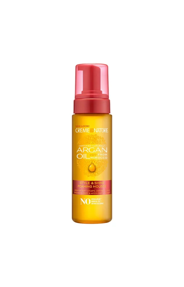 Mousse coiffante – Huile d’argan du Maroc – Cheveux naturels ou défrisés – 200 ml