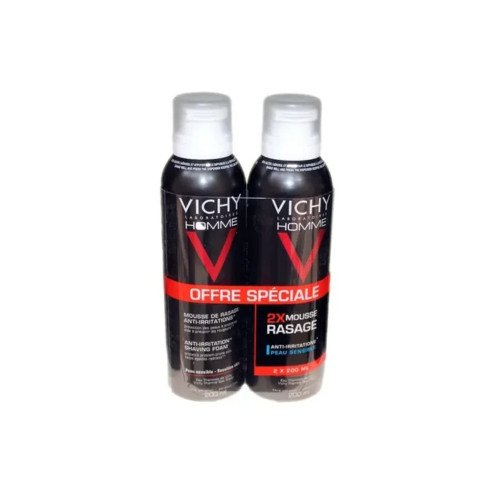 MOUSSE DE RASAGE ANTI IRRITATIONS LOT DE 2 X 200ML VICHY HOMME