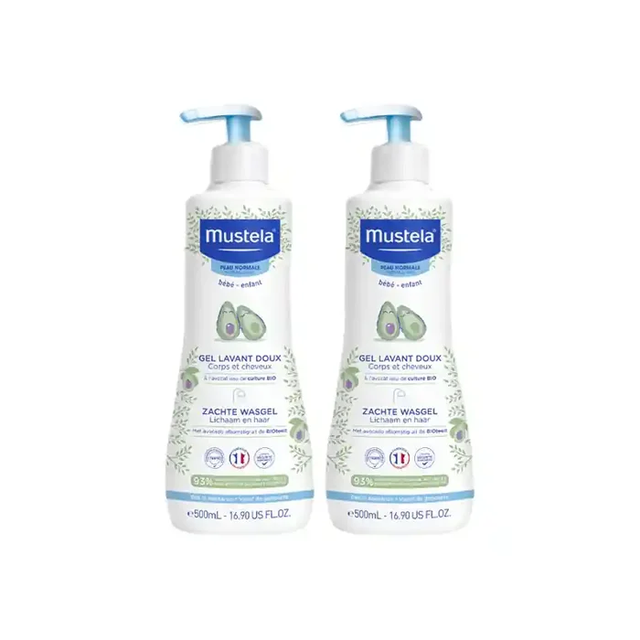 Mustela Bebe gel lavant doux avocat bio lot de 2x500ml