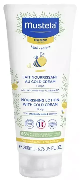 Mustela Lait Nourrissant au Cold Cream à la Cire d‘Abeille Bio Peau Sèche 200 ml