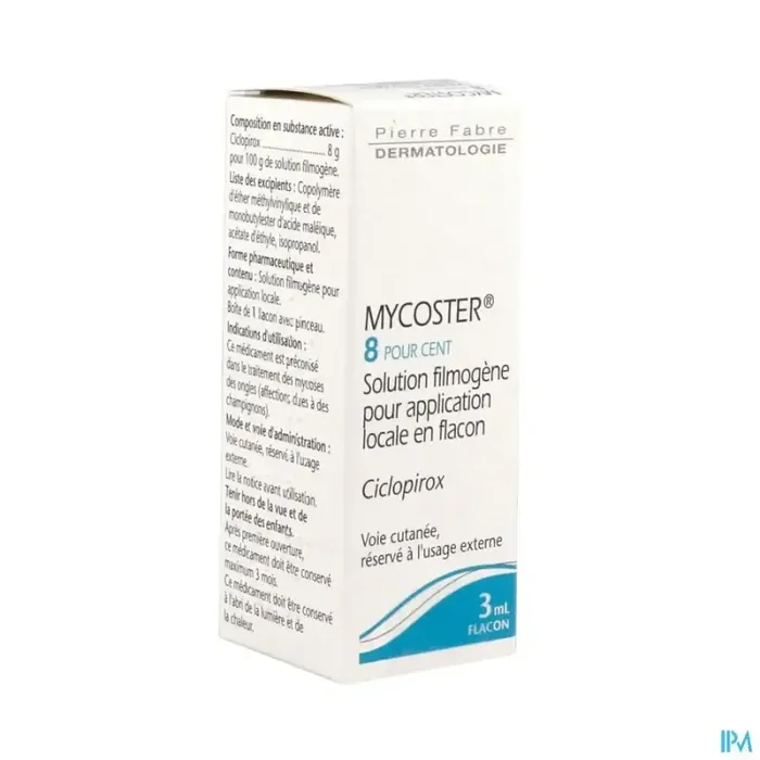 Mycoster 8% solut filmogene pour application locale 3ml