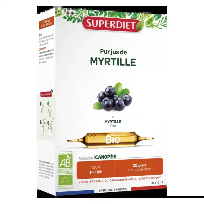 MYRTILLE BIO 20 AMPOULES SUPER DIET