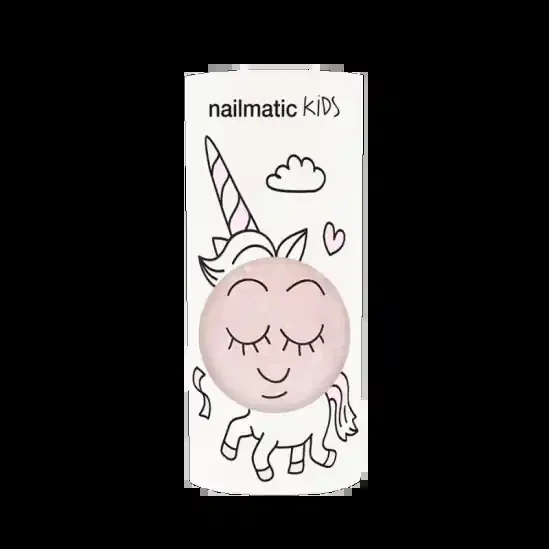 Nailmatic kids vernis enfant eau polly rose transparent paillettes 8ml