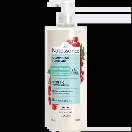 Natessance Shampooing Réparateur Fortifiant – Ricin & Kératine Végétale – 500 ml