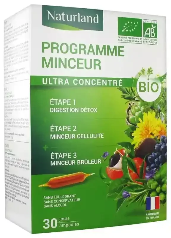Naturland Programme Minceur Ultra Concentré Bio 30 Ampoules de 10 ml