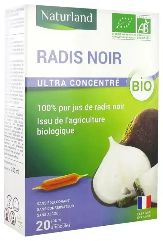 Naturland Radis Noir Bio 20 Ampoules Buvables de 10 ml