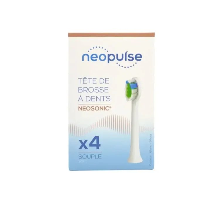 NEOPULSE TÊTE BROSSE A DENTS ELECTRIQUE NEOSONIC SOUPLE BLANCHE X4