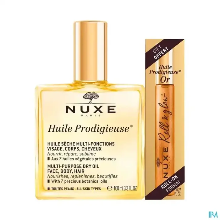 Nuxe huile prodigieuse 100ml + roll on huile prodigieuse or 9ml