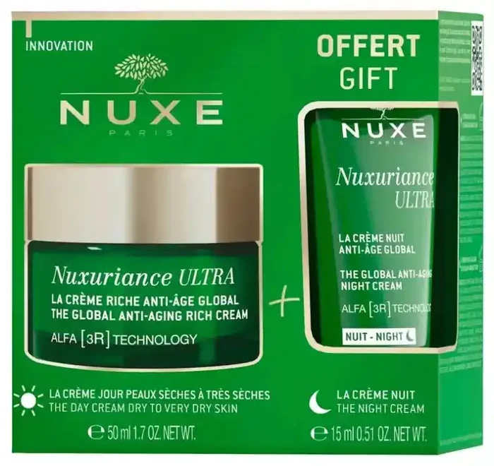 Nuxe Nuxuriance Ultra Kit Anti-Âge Peaux Sèches Crème de Jour Riche 50 ml + Cème de Nuit 15 ml Offerte