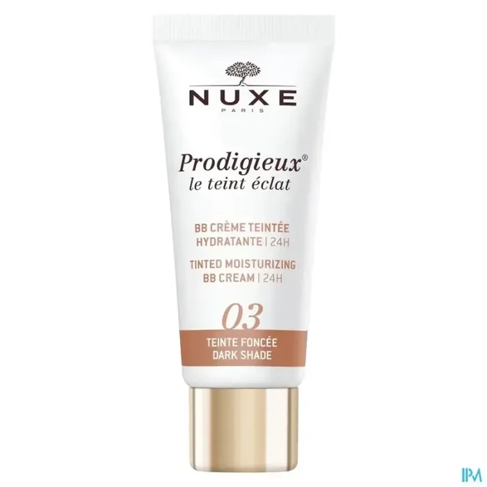 Nuxe prodigieux le teint eclat bb crème teintee hydratante 24h teinte foncee tube 30ml