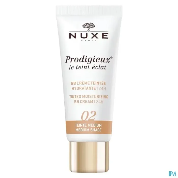 Nuxe prodigieux le teint eclat bb crème teintee hydratante 24h teinte medium tube 30ml