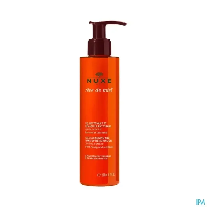Nuxe reve de miel gel nettoyant et demaquillant visage peaux sèches et sensibles 200ml