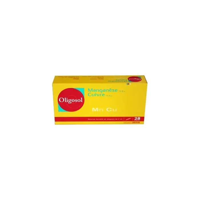 OLIGOSOL MANGANESE CUIVRE Mn Cu 28 AMPOULES LABORATOIRE LABCATAL