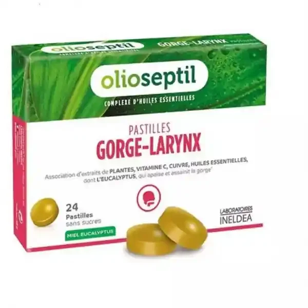 Olioseptil Pastilles Gorge Larynx Miel Plantes x 24