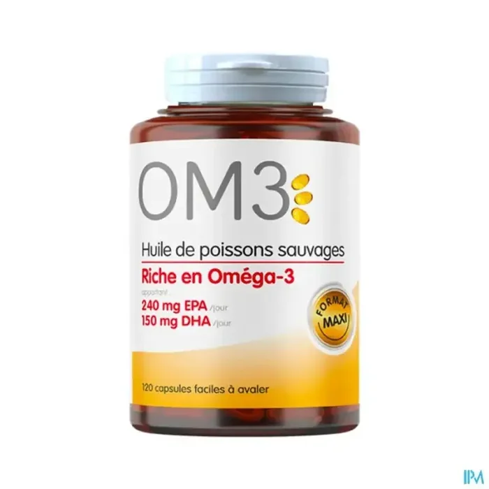 Om3 huile de poisson riche en omega 3 capsule 120