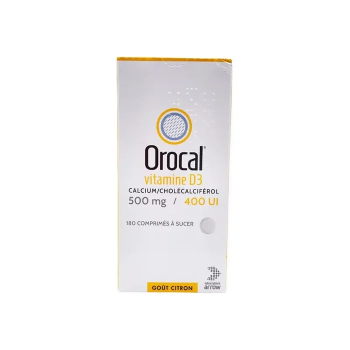 Orocal vitamine D3 500mg/400 UI 180 comprimes a sucer
