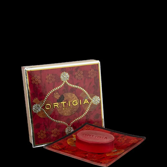 Ortigia Sicilia Melograno Assiette en Verre & Savon
