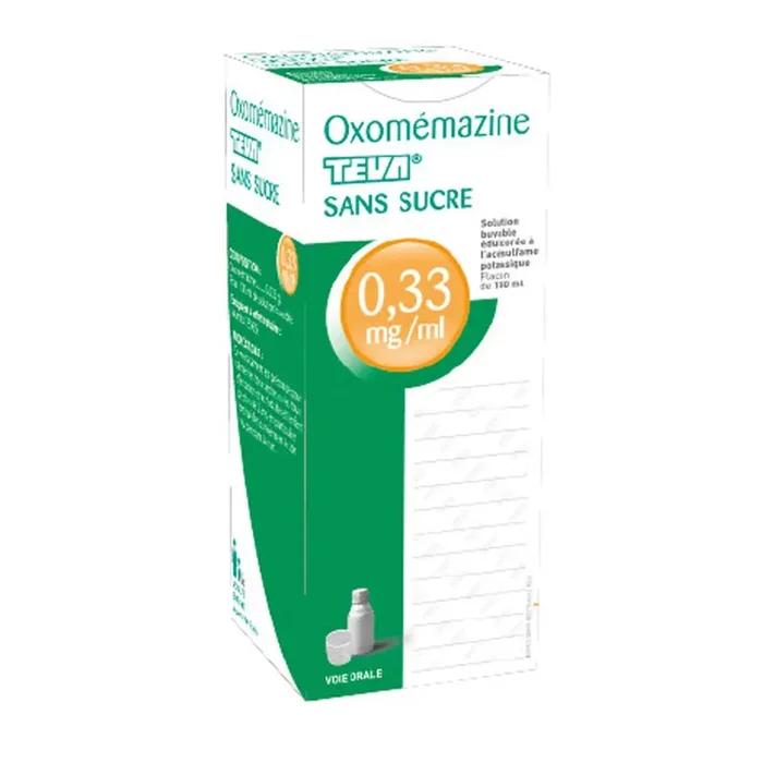 Oxomémazine Teva 0,33mg/ml – Sans sucre – Flacon 150 ml