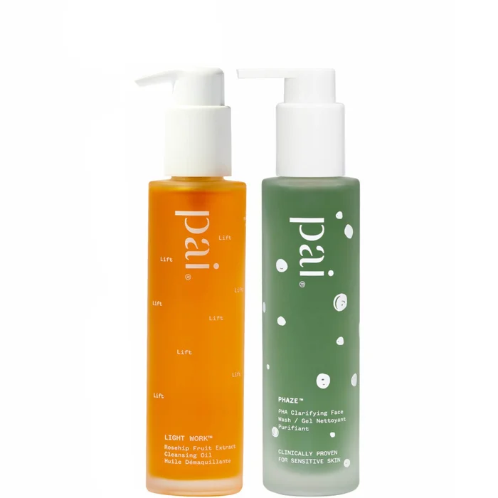 Pai Skincare Double Cleanse Duo – Light Work Rosehip Cleansing Oil 100ml and Phaze Rebalancing PHA Cleanser 100ml