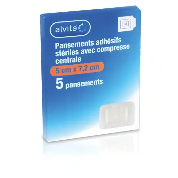 Pansements adhésifs stériles – 5 X 7,2 cm – 5 pansements