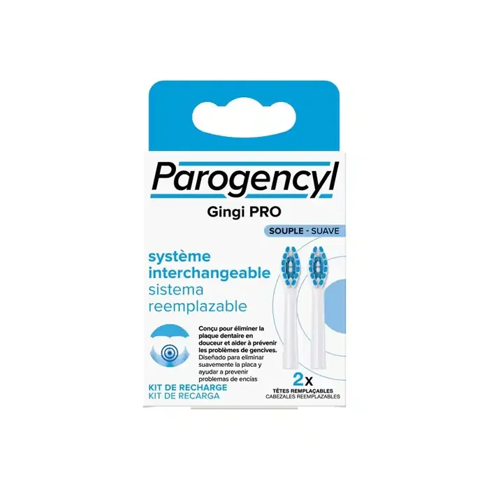 Parogencyl Gingi Pro 2 tetes remplacables de brosse a dents souple