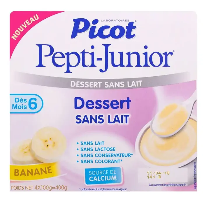 Pepti-Junior dessert sans lait dès 6 mois goût banane 4x100g